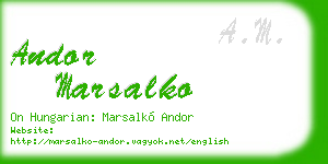 andor marsalko business card