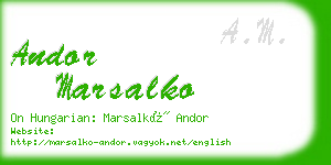 andor marsalko business card